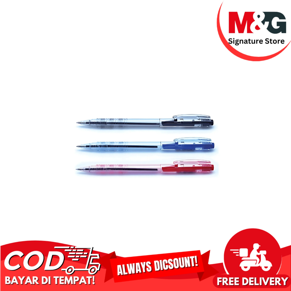 

Pulpen Retractable Ballpoint Pen M&G Warna Biru 0.7mm #ABP04875 Satuan