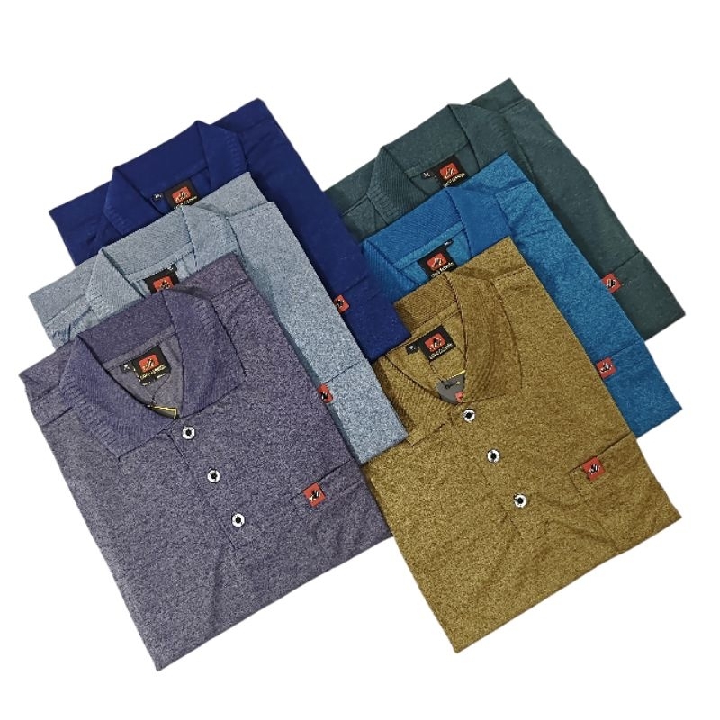 Kaos Kerah Pria Dewasa Kerah Korea Polos Saku Lengan Pendek LAIFU allsize XL