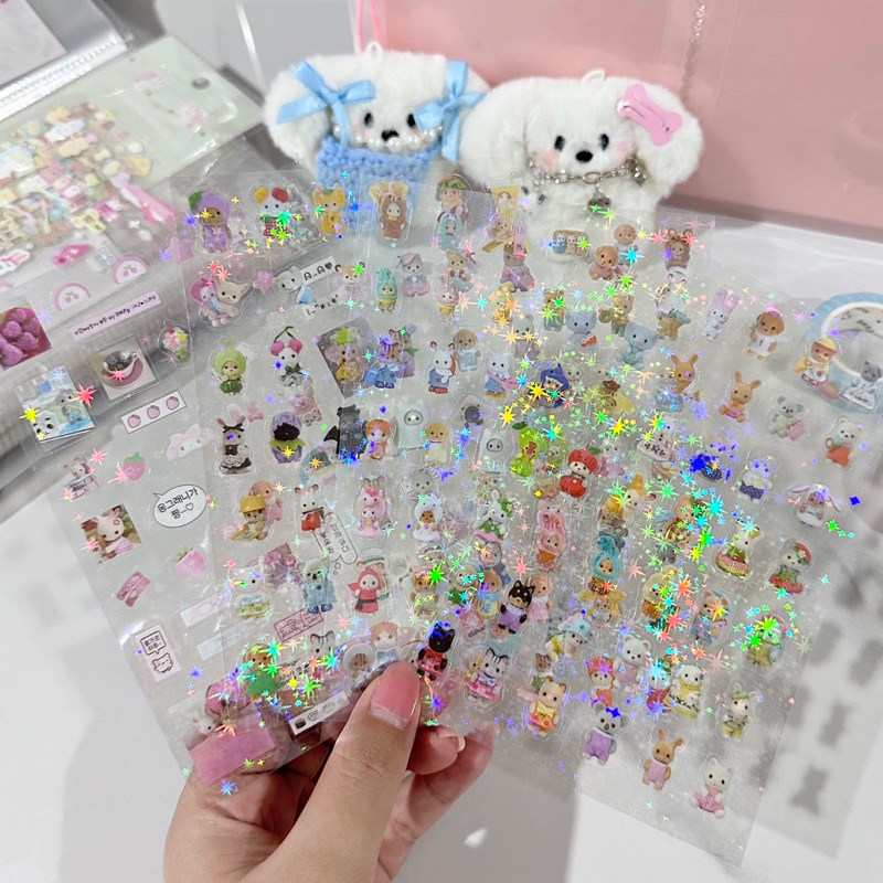 

sticker sylvanian families deco set 8 lembar pet transparant readystock B2345 B2522