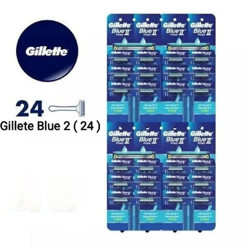 Alat Cukur Kumis Dan Jenggot Gillette Blue 2 (Isi 24pcs)