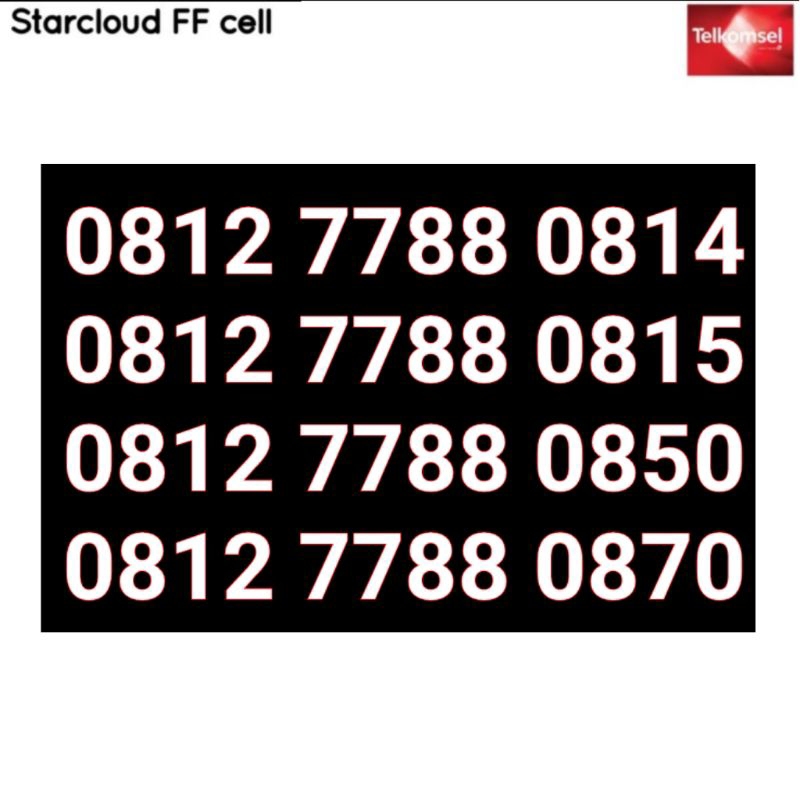 Perdana Nomor Cantik Simpati Telkomsel 7788 0801 801 0814 0815 880 870 0870 0850