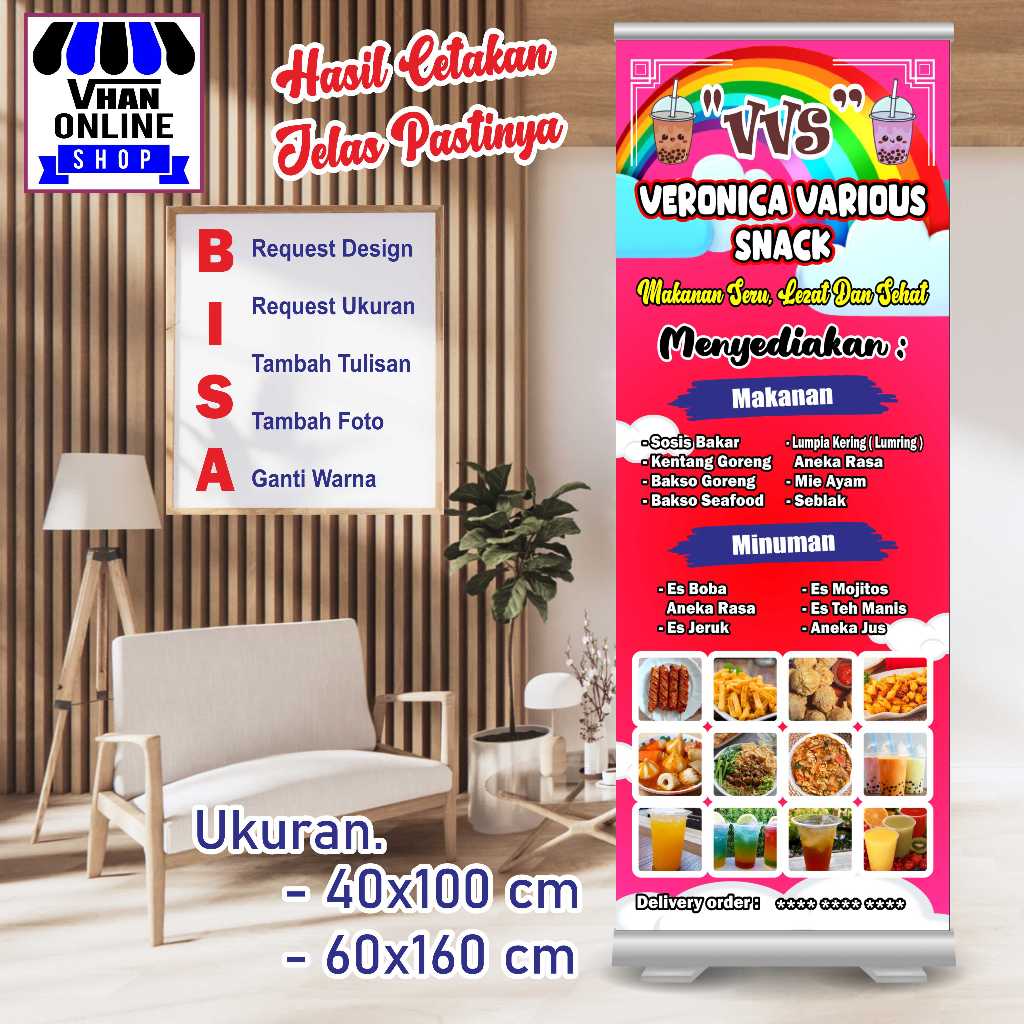 Cetak Spanduk Banner Jualan Makanan Minuman Design Lucu