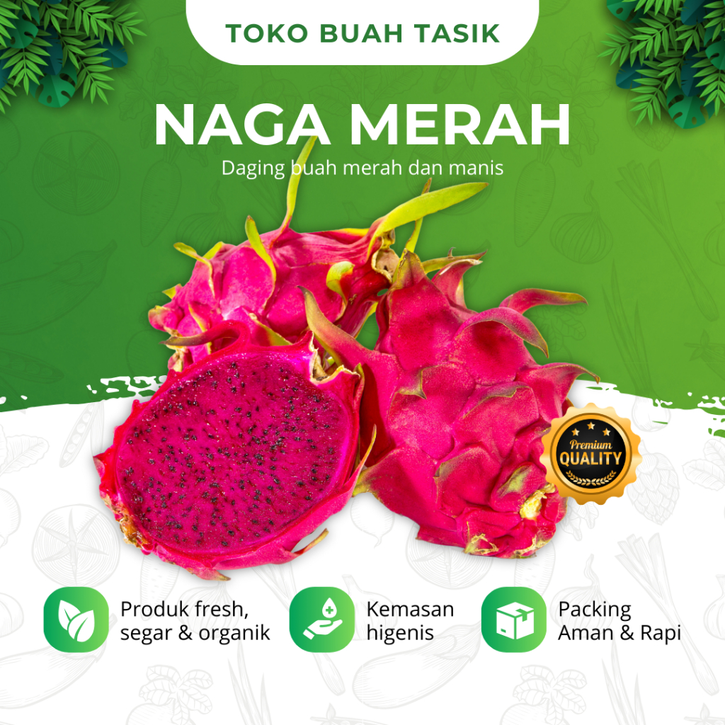 

Buah Naga Merah Segar Fresh Manis Alami Per Kilo 1kg dan 500gr