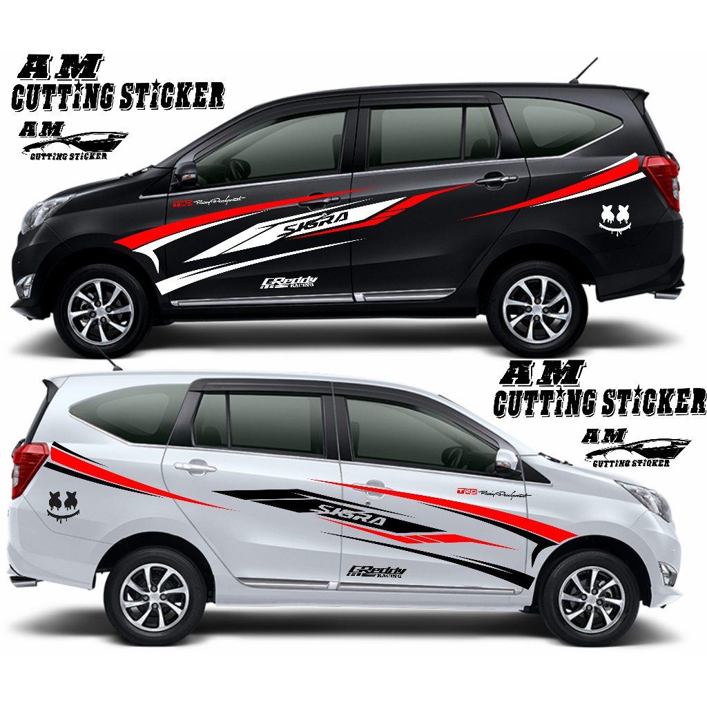 Stiker Mobil Sigra Cutting Stiker Mobil Daihatsu Sigra Striping Body samping Mobil Sigra terbaru