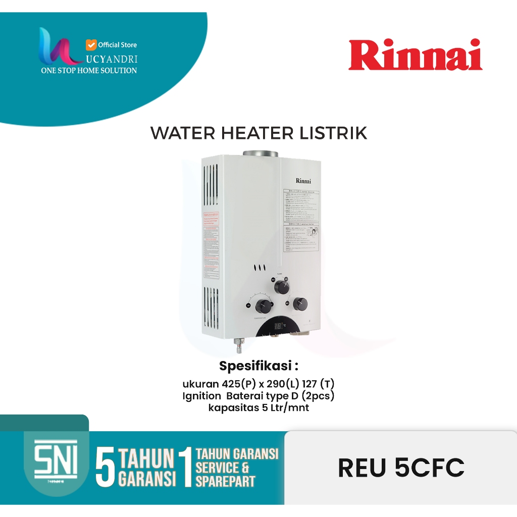 Water Heater Gas Rinnai REU 5 CFC / REU 5CFC /pemanas air gas Rinai