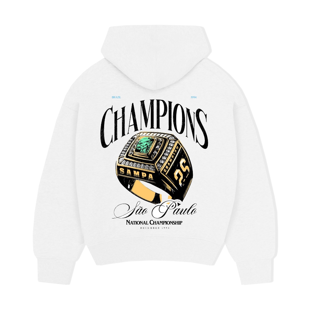 WOOZY | HOODIE PRIA OVERSIZE PUTIH | CHAMPIONS