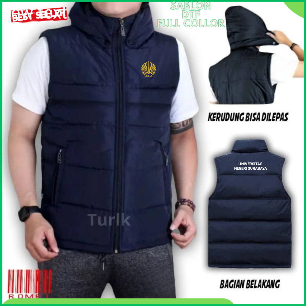 Rompi Universitas Negeri Surabaya Jaket Rompi Unesa Custom Rompi Tebal
