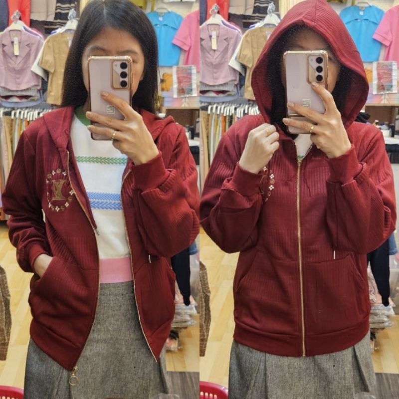 Jk011 Jaket Wanita Import Premium Bahan Kaos Jaket Kaos Hoodie Fashion Wanita Terbaru High Quality J