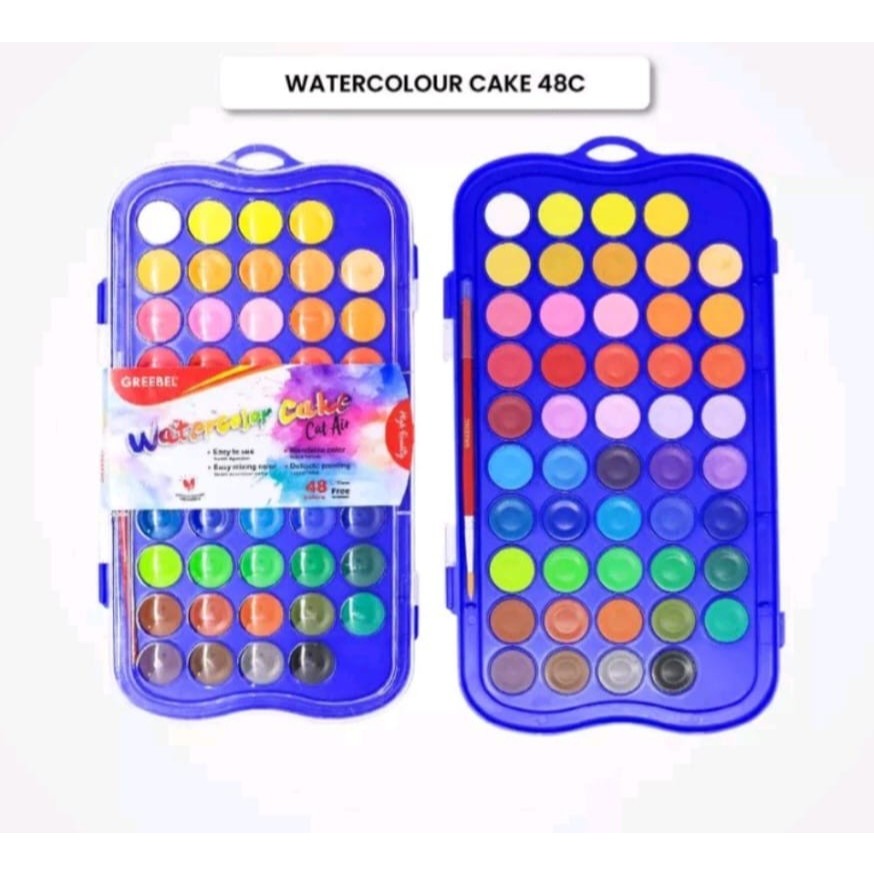 

CAT AIR WATER COLOR CAKE GREEBEL 48 WARNA GRATIS KUAS TERLARIS