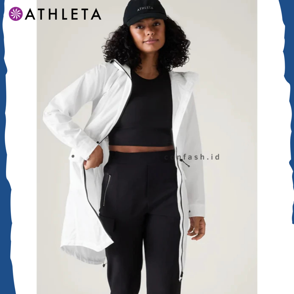 Jaket Athleta Everyday Anorak Jacket Original Athleta Bright White Outdoor Windproof Anti Angin