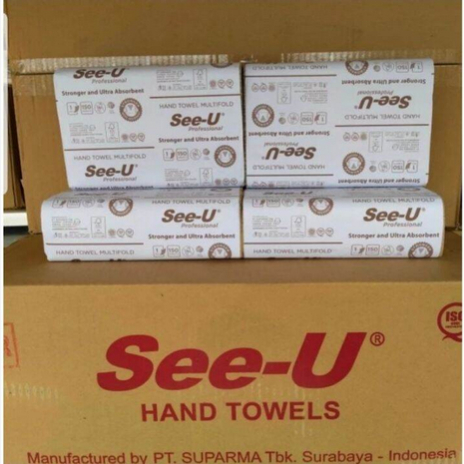 See-U Hand Towel Tisse Sleeve Pack | Tissue Wastafel See-U | 150 Sheet | 24 Pack Per Dus