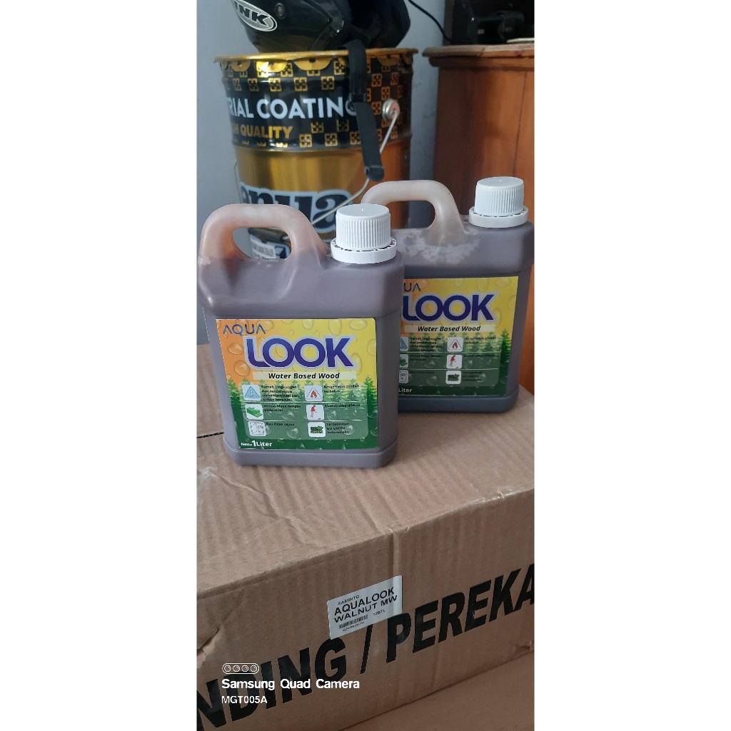 Warna Politur Kayu / Woodstain / AQUALOOK / Water Base / Pelarut Air kemasan 1 Liter