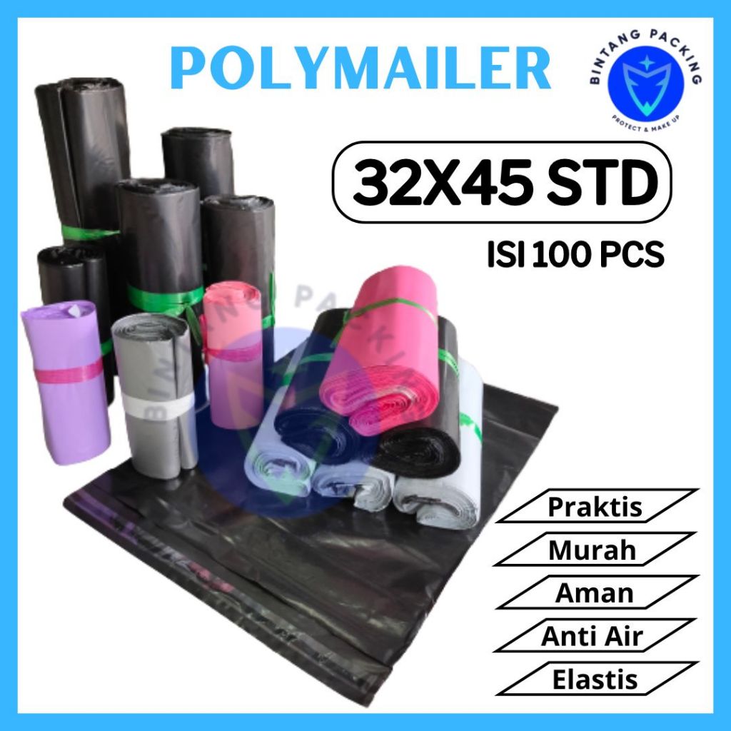 

Polymailer Plastik Packing Paket Olshop 32x45 Plastik Paket Lem Plastik Polymer Polimer