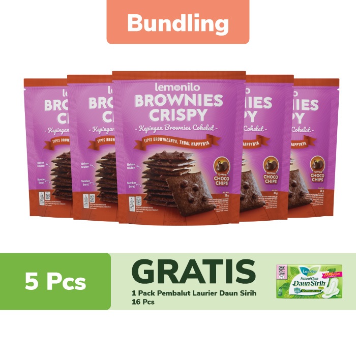

5 Pcs Lemonilo Brownies Crispy Chocochips FREE Pembalut Laurier 16 Pcs