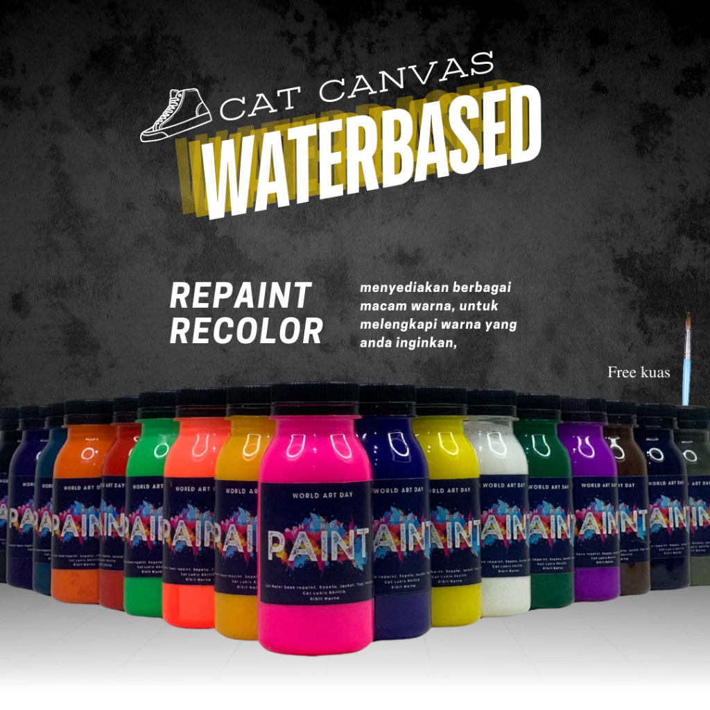 cat sepatu kanvas waterbased anti luntur 80ml