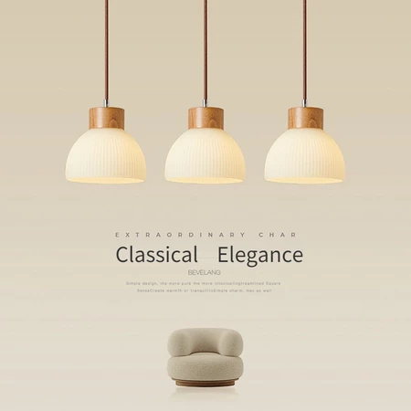 3 Warna Lampu Gantung LED Minimalis Lampu Gantung Kayu 3 in 1 Lampu Gantung Hias Pendant Light
