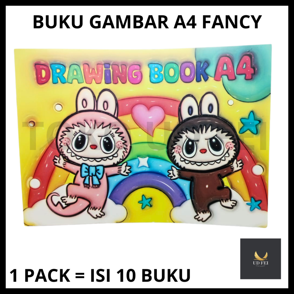 

(1 PACK= ISI 10 BUKU) Buku Gambar a4 FANCY/ Buku Gambar LABUBU/Buku Gambar FANCY/Buku Gambar motif LABUBU