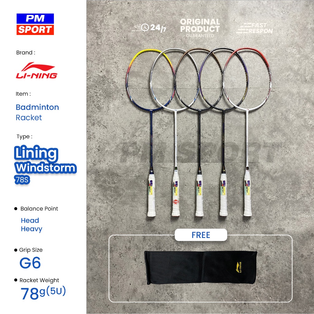 RAKET BADMINTON / BULUTANGKIS LINING WINDSTORM 78S ORIGINAL