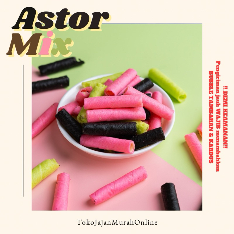 

Snack Astor Twister Wafer Roll Manis Rasa Coklat Vanilla Stroberi Pandan Susu Bluberi Cream Mix Renyah [100 gr] [250 gr] [500 gr] [1 kg]