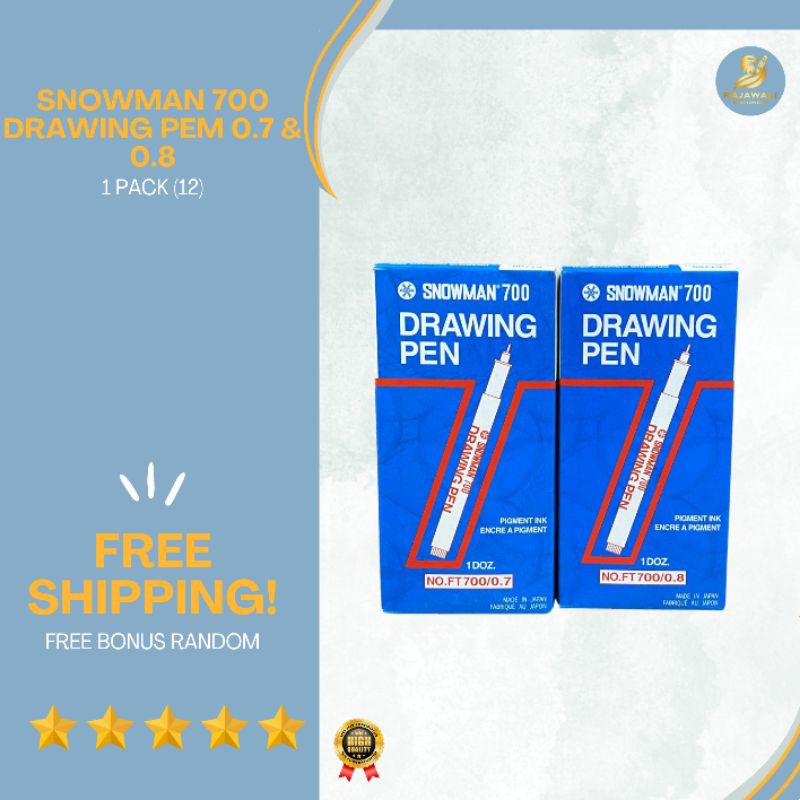 

Snowman 700 Drawing Pen 0.7 & 0.8/ 1 Pack (12)/ HARGA TERJANGKAU KUALITAS TERBAIK!/ FREE BONUS RANDOM!