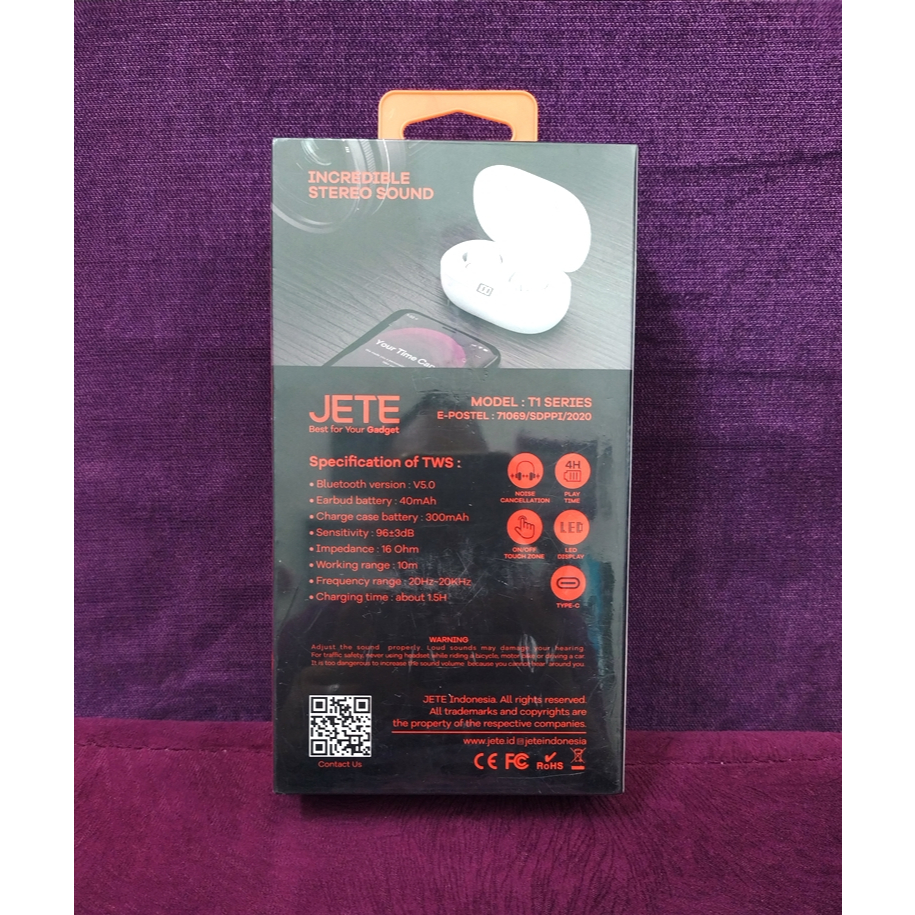JETE T1 TWS Wireless Earbuds Handsfree Bluetooth Headset