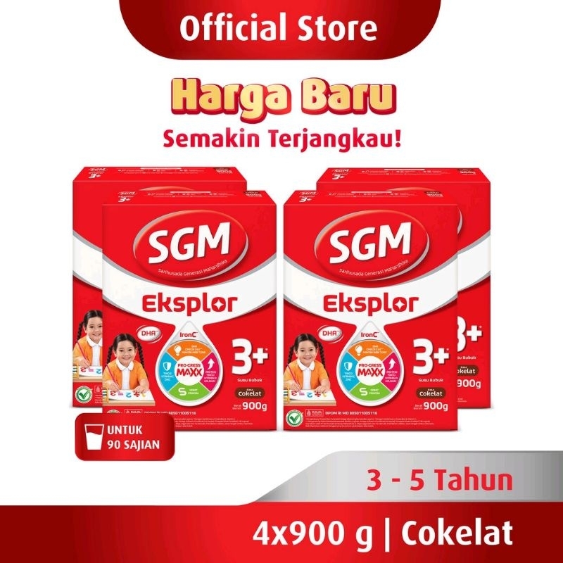 

SGM Eksplor 3+ dengan IronC Susu Bubuk Rasa Cokelat 900GR x 4