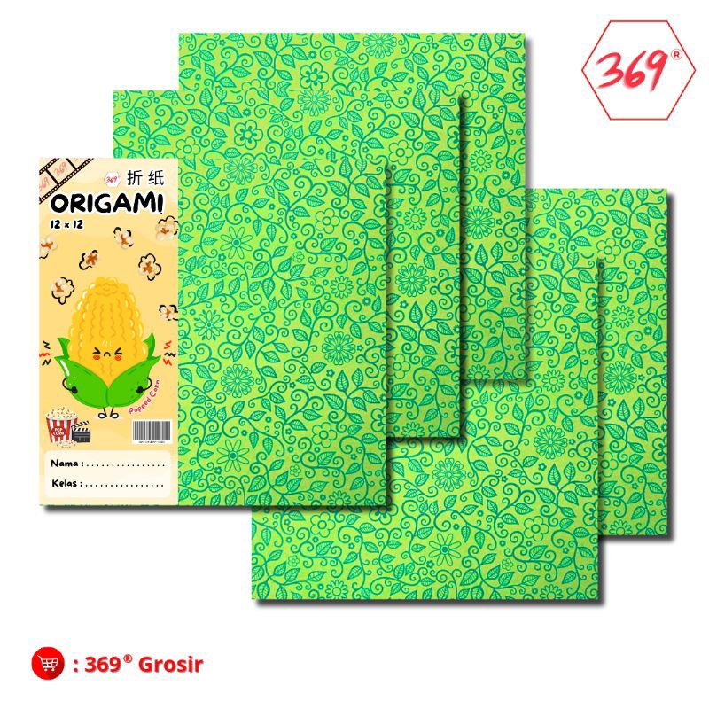 

369 - Origami / Kertas Lipat Motif Batik Only Hijau