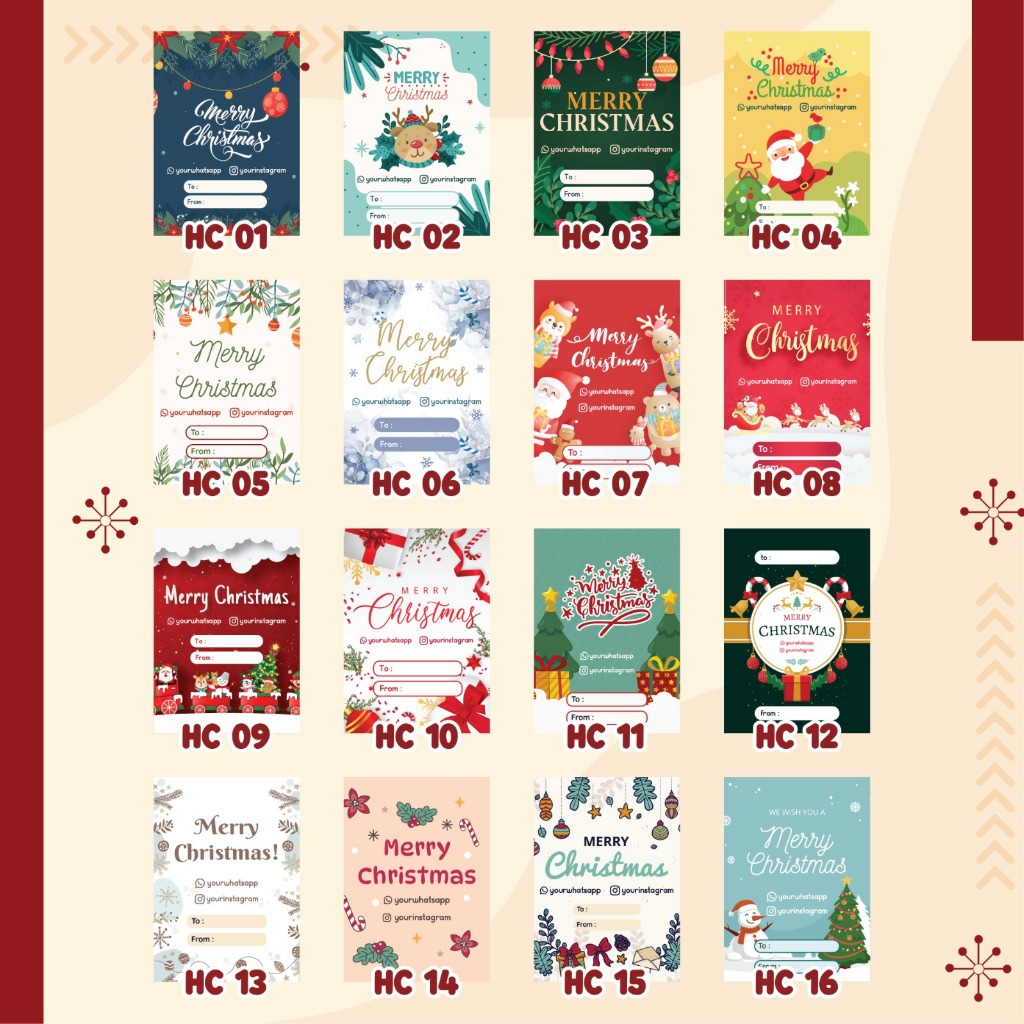 

Hang Tag Natal Custom A3 Hampers Natal Christmas Gift Souvenir Free Design