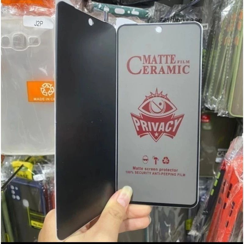 ANTIGORES MATTE SPY POCO X6/POCO X6 PRO TEMPERED GLASS CERAMIC PRIVACY ANTI SPY ANTI PECAH