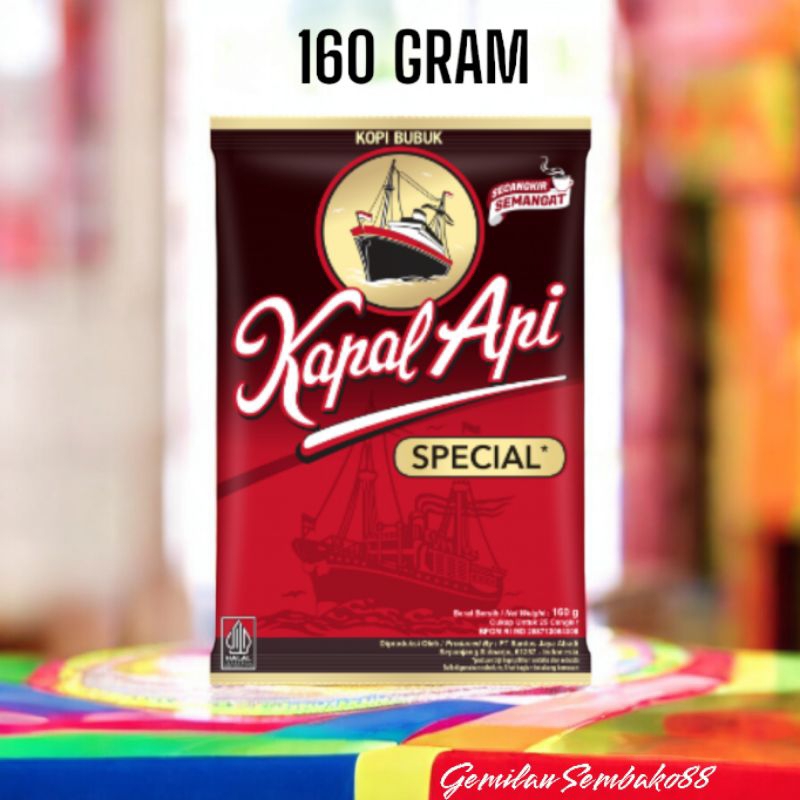 

KOPI KAPAL API SPESIAL BUBUK INSTAN KEMASAN 160 GRAM / KOPI KAPAL API