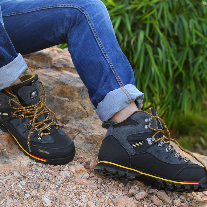 Langka Import Klasik Premium Outdoor Sepatu Boots Tinggi Hiking Gunung Pria Cowok Adventure Mendaki 