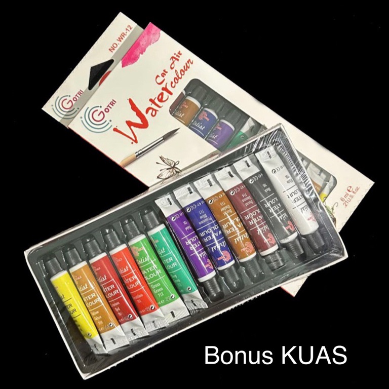 

Super Special TRIFELO WATERCOLORCAT AIR VTRO 12 WARNA GOTRI kuas