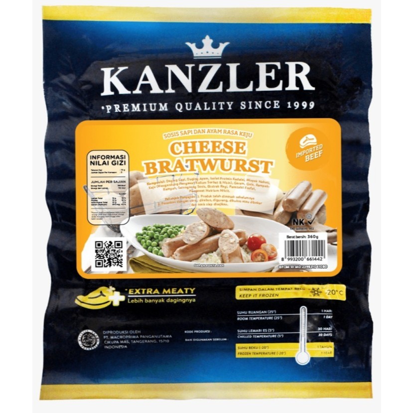 

KANZLER Sosis Cheese Bratwurst 360g