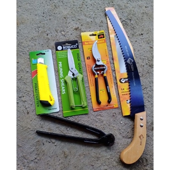 Pusat Garansi  paket alat bonsai gergaji lengkung gunting bonsai catok