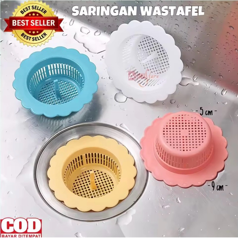 ( BISA COD ) PROMO SARINGAN WASTAFEL PLASTIK BENTUK BUNGA / SARINGAN WASTAFEL MODEL BUNGA LUCU DIAME