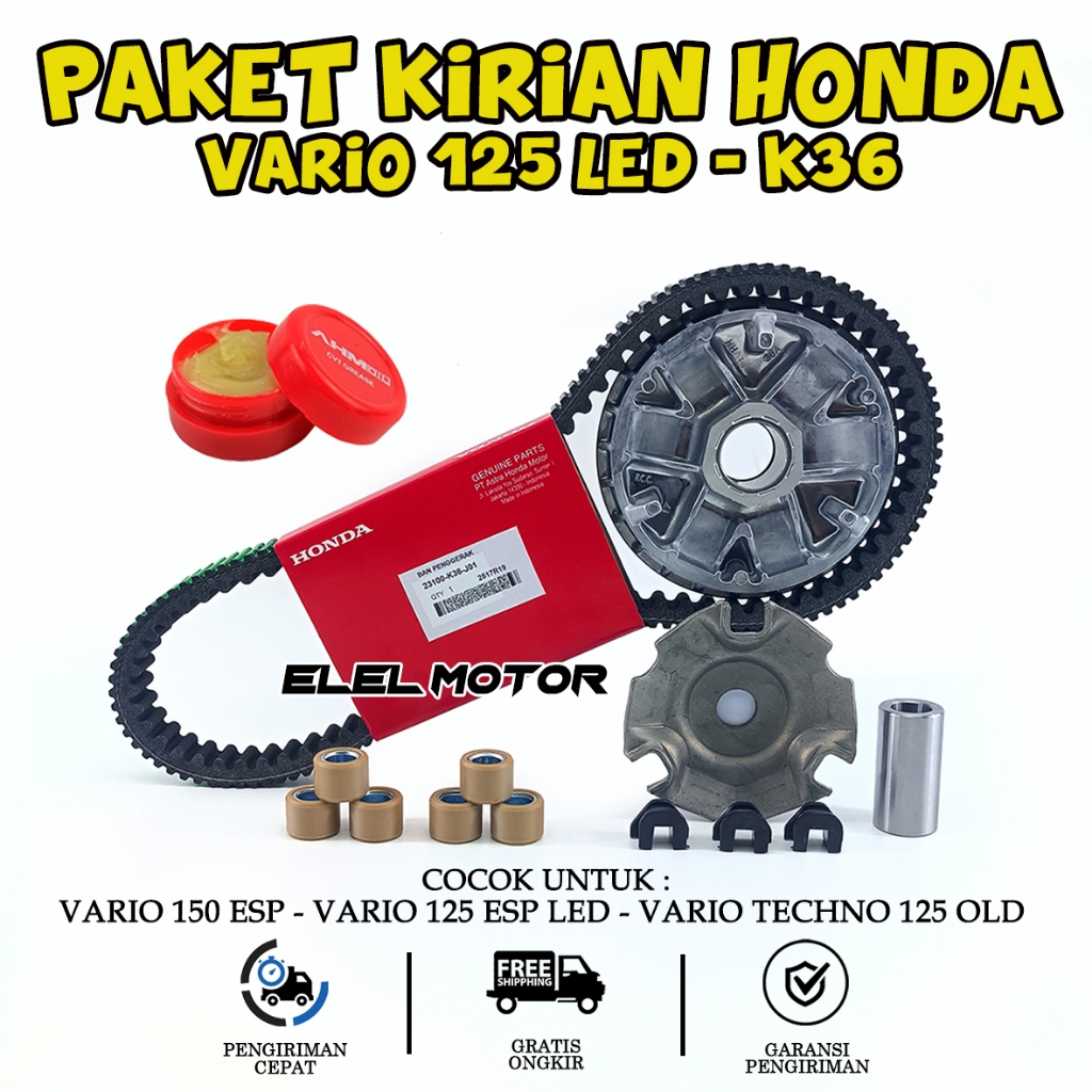 Vanbelt Rumah Roller Paketan Kirian Vario 125 150 New Old  Led / Kirian V Belt Rumah Roller Vario 12