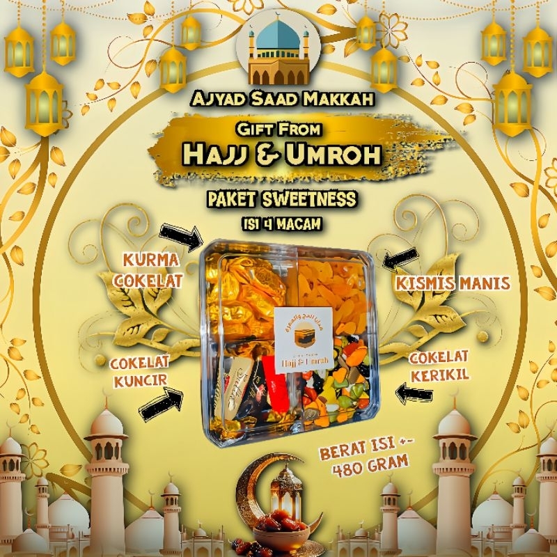 

PAKET SWEETNESS OLEH OLEH HAJI DAN UMROH ISI 4 MACAM