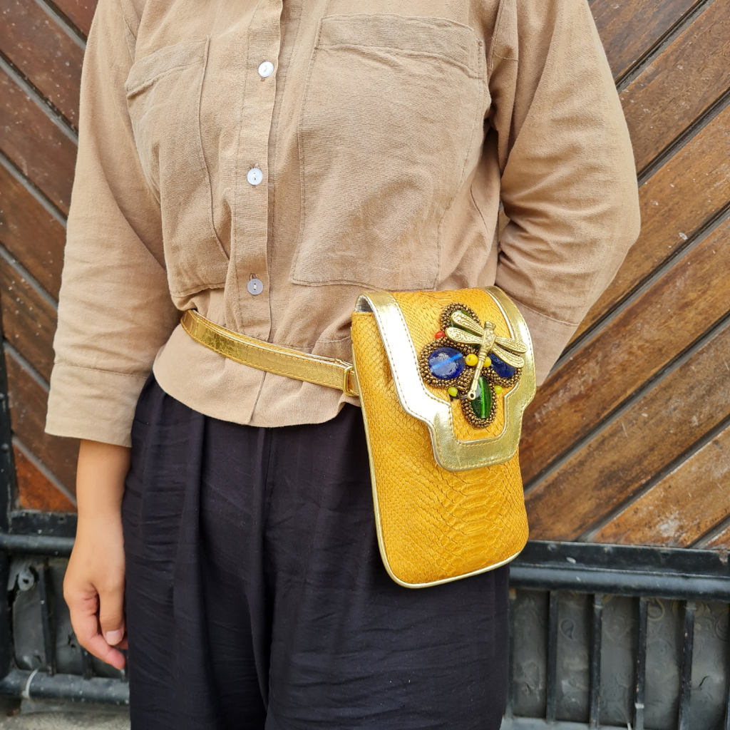 Tas Clutch Hp Luna Kulit Ular Multifungsi