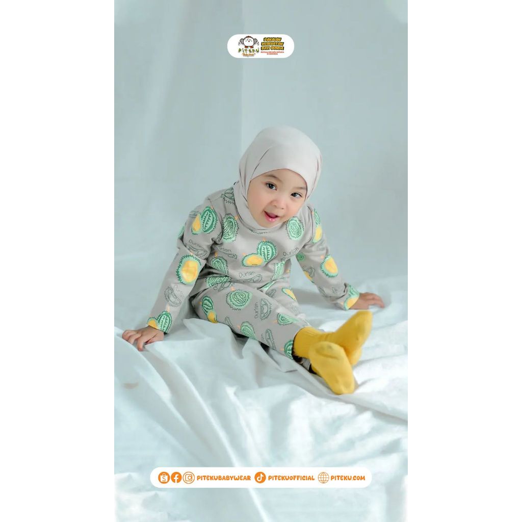 PITEKU - DURIAN ALPUKAT SETELAN OBLONG CELANA PANJANG PIYAMA BAJU TIDUR ANAK BUAH LUCU