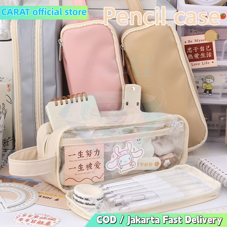

CARAT Tempat Pensil Pencil Case Large Capacity Transparan Kantong Pensil Kapasitas Besar Perlengkapan Sekolah Tempat Pena Celana Panjang Tempat Pensil Sekolah Tempat Pensil Alat Tulis