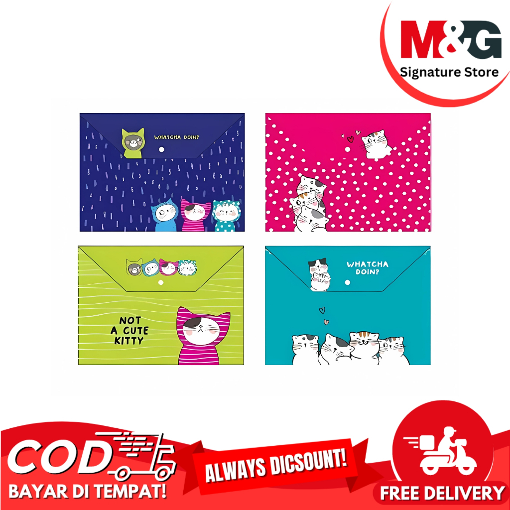 

Map Kancing M&G So Many Cats A4 4 Warna Motif Kucing Lucu #ADM929FM Map Kancing