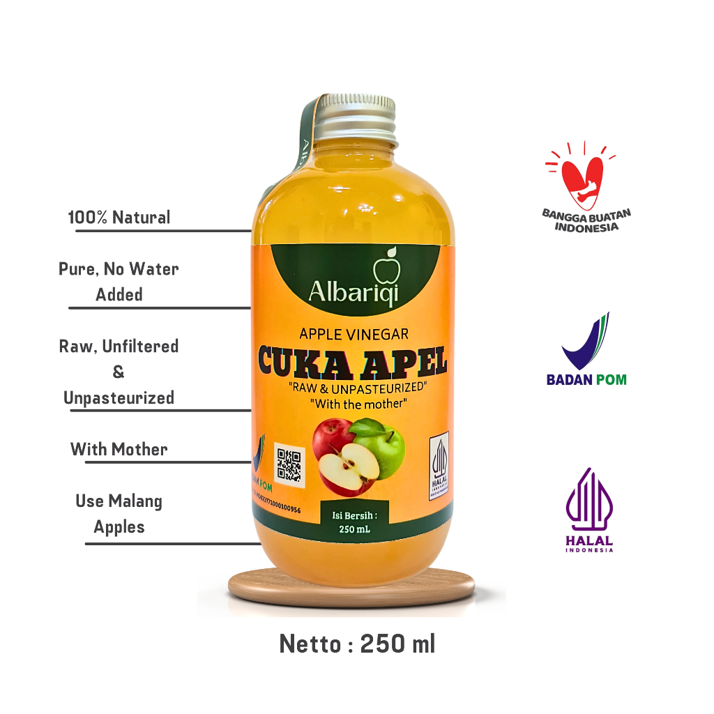 

Cuka Apel Premium Quality Diet ALBARIQI 250 ml