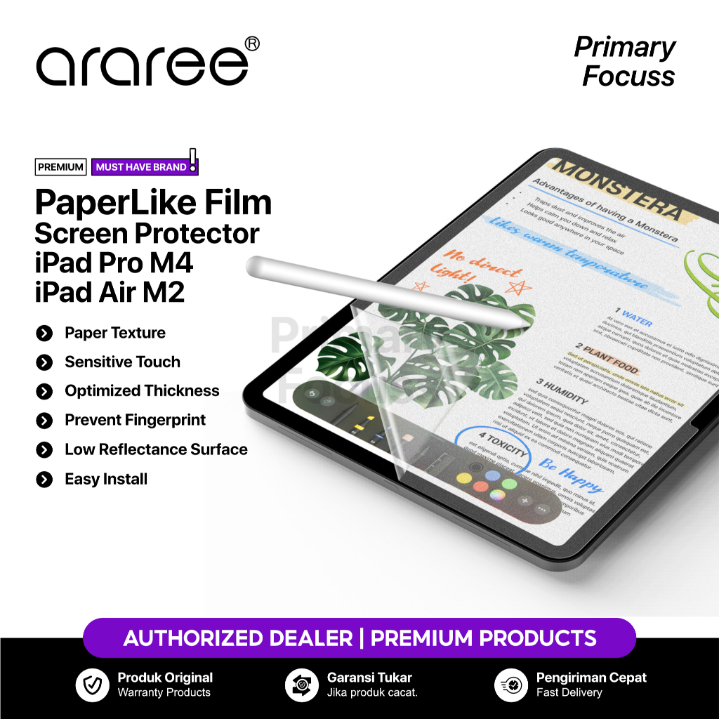 ARAREE Screen Protector iPad Pro Air 11 13 M4 M2 2024 ARAREE Paper Like Film Screen Protector Hydrog