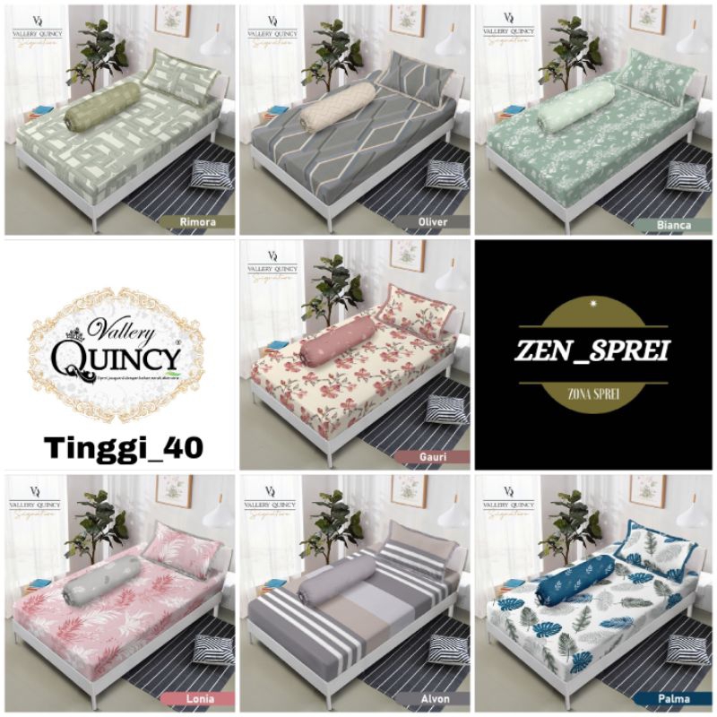 Sprei katun Vallery Quincy single 120x200 T40 Quincy Vallery Signature new motif