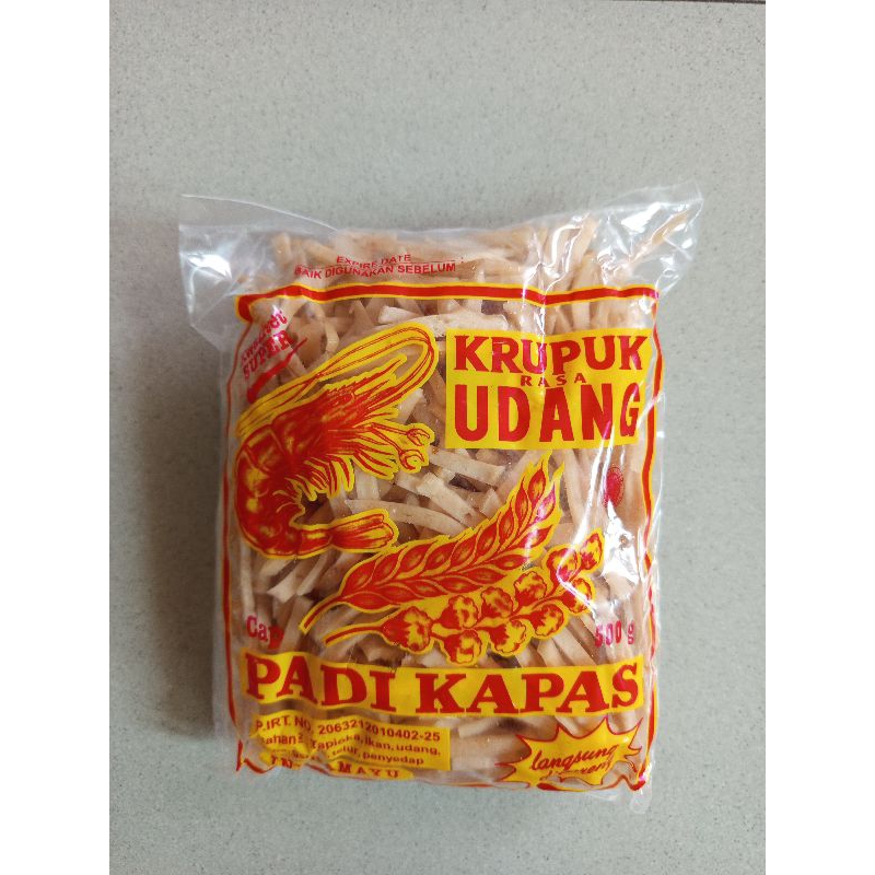 

KERUPUK STIK UDANG CAP PADI DAN KAPAS 500gram tinggal Goreng Khas Indramayu