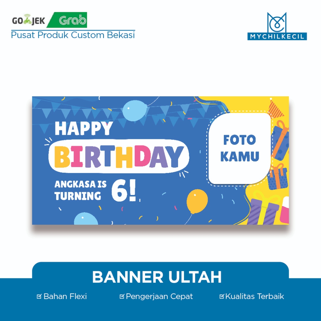 BANNER ULANG TAHUN ANAK/ULANG TAHUN ANAK LAKI LAKI / PEREMPUAN / SPANDUK BIRTHDAY / BACKDROP / FOTO