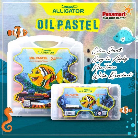 

Aligator Oil Pastel Crayon 12 Warna Non Toxic Extra Smooth (B2926)