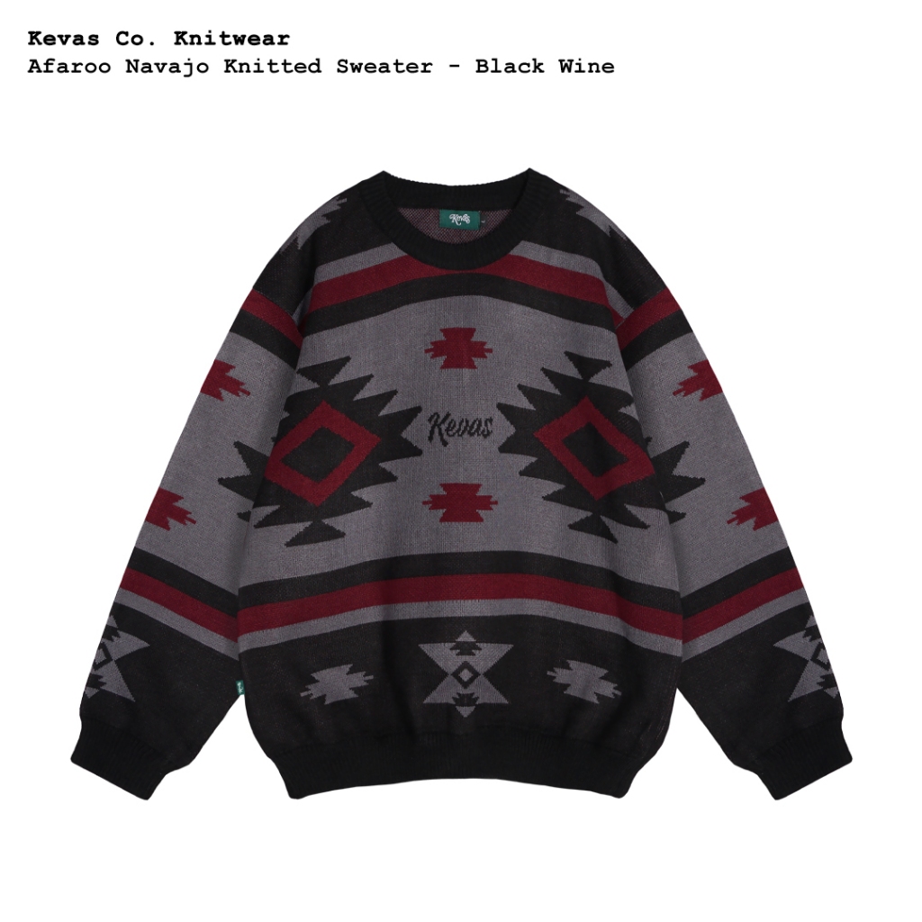 Kevas Afaroo Navajo Knitted Sweater - Black Wine