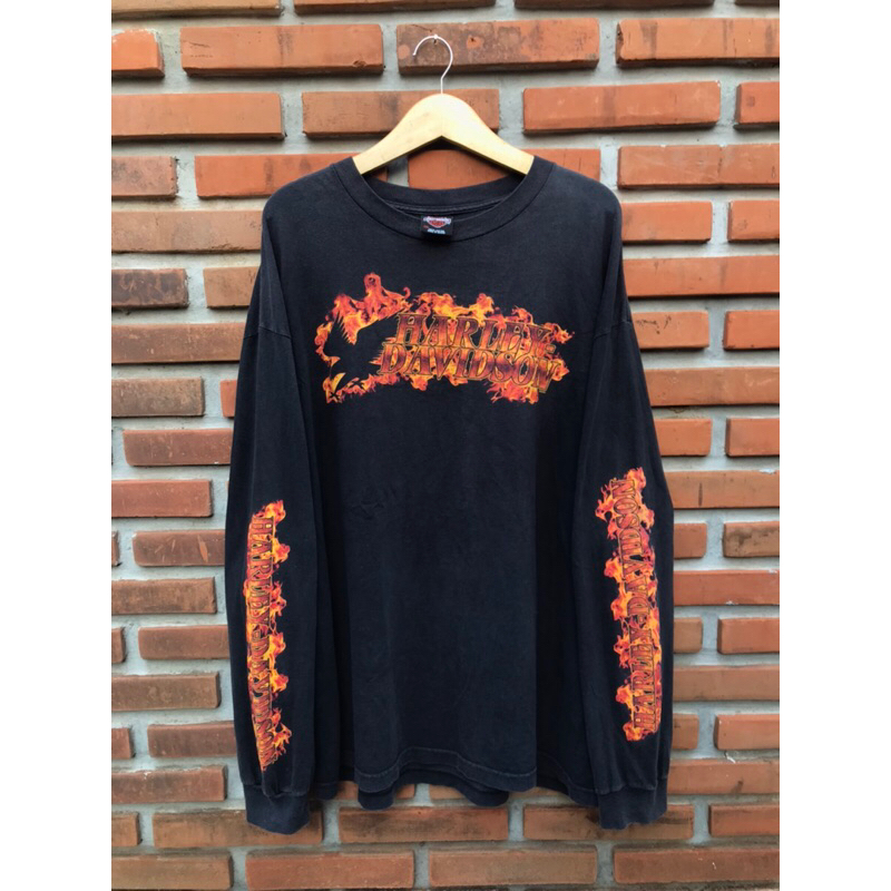 Longsleeve Harley Davidson Flame Eagle Hawai