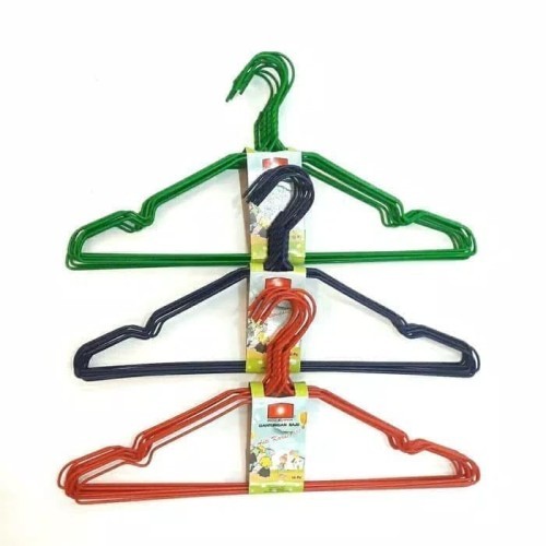 hanger coating warna 1 pack (isi 10) / hanger kawat stainless / hanger warna